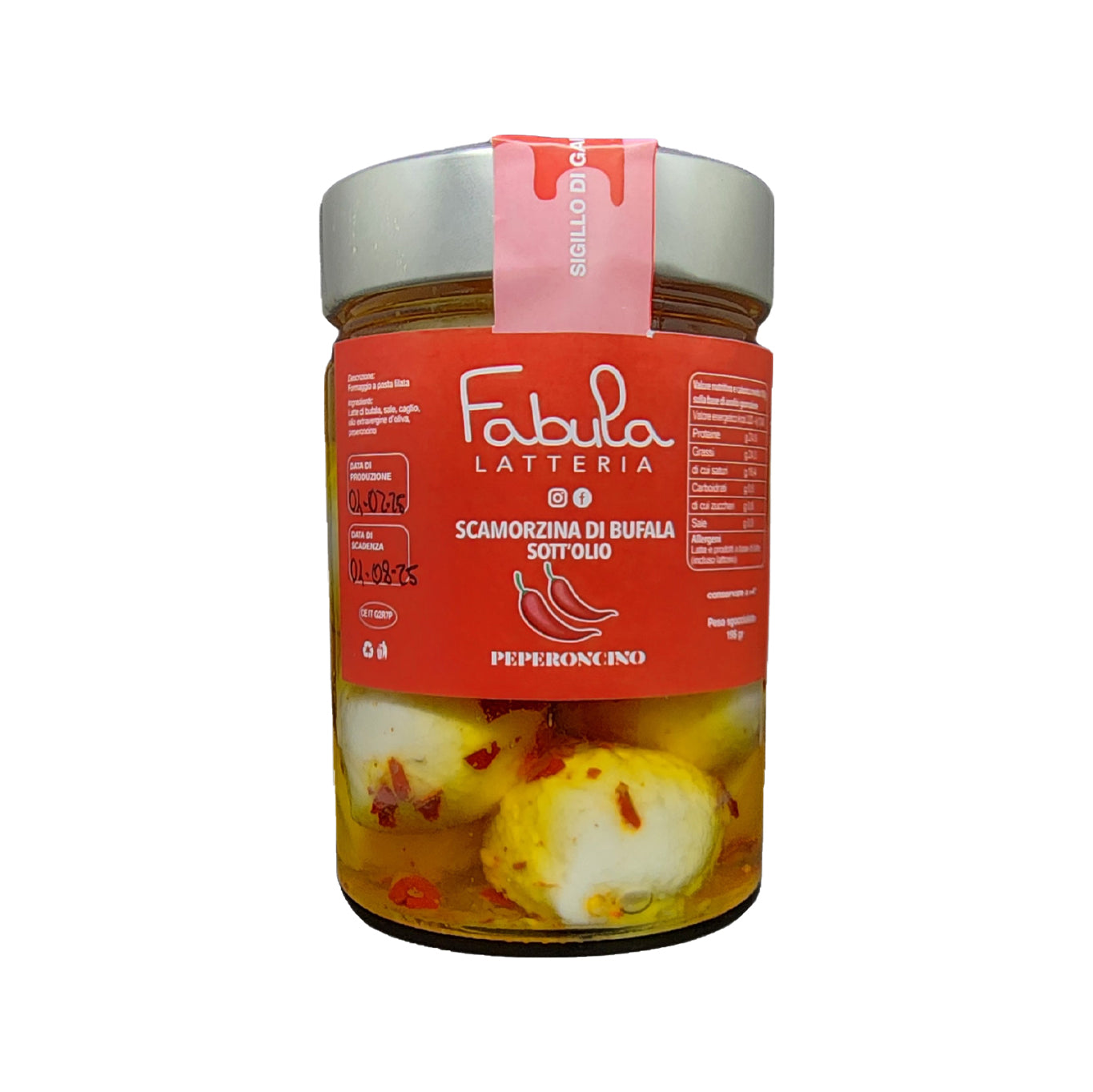 Buffalo Scamorzine in Oil - Chili Pepper
