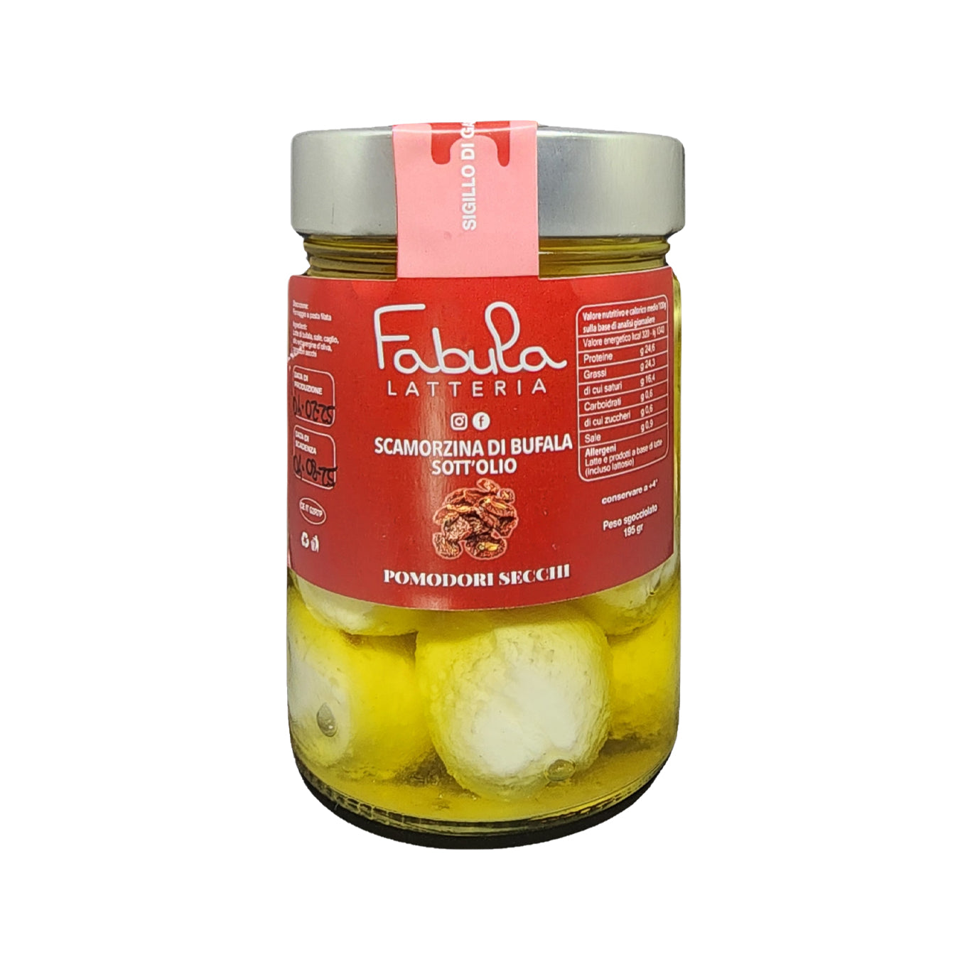 Buffalo Scamorze in Oil - Dried Tomatoes