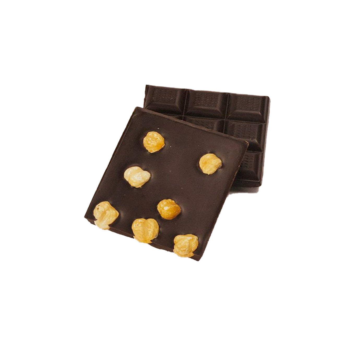 Barra de chocolate negro con avellanas