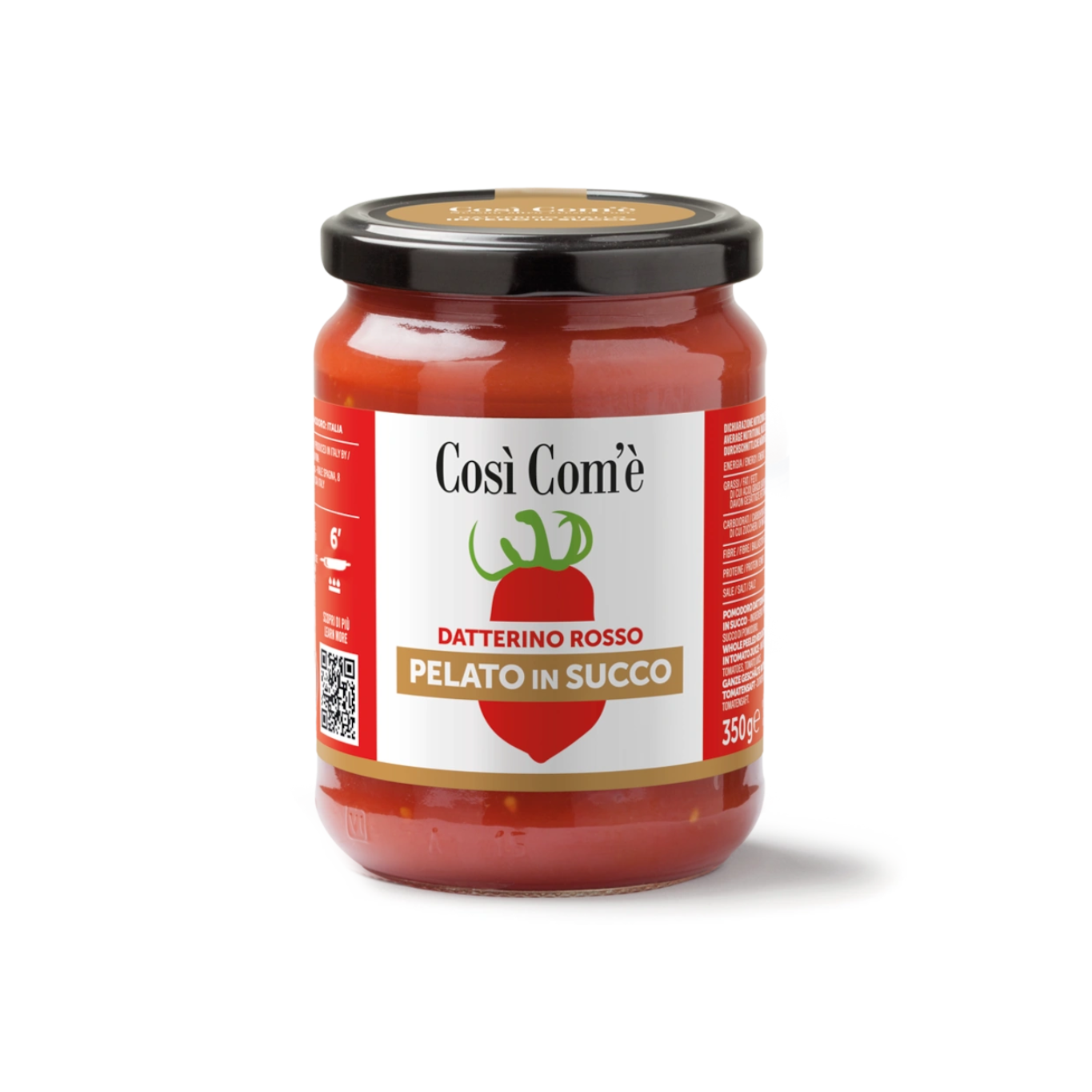 Così Com’è Peeled Red Datterino in Juice 350g